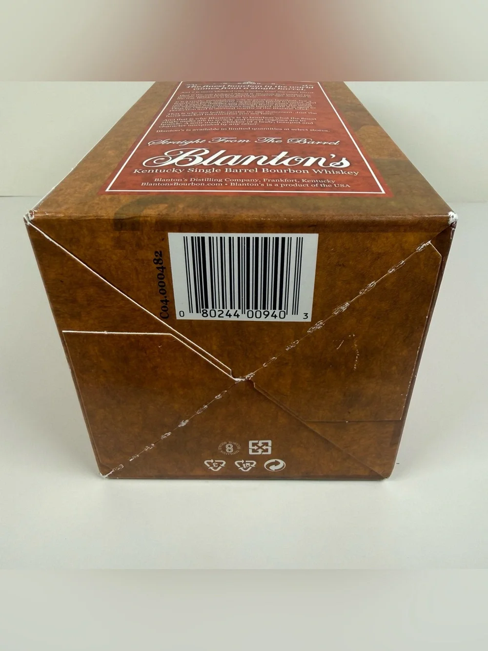 Blantons SFTB Bourbon Whiskey 750 ml Empty Unrinsed Bottle Bag Box Stopper “O”